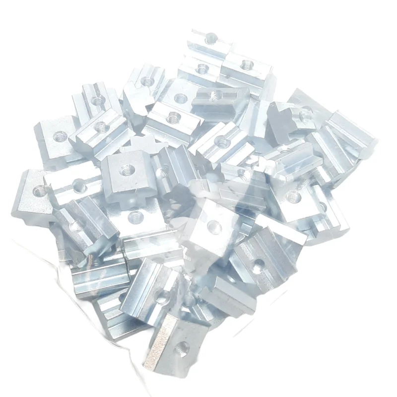 New – Open box Lot of 50 Fath 096035 T-Slot Nut, 19.5x10.6mm, M5, B, Slot 10, 5.1mm Step Height